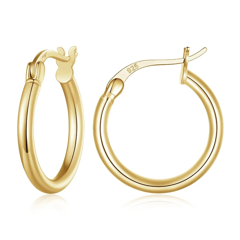 Classic Sterling Silver Hoop Earrings - Bold Hypoallergenic Hoops