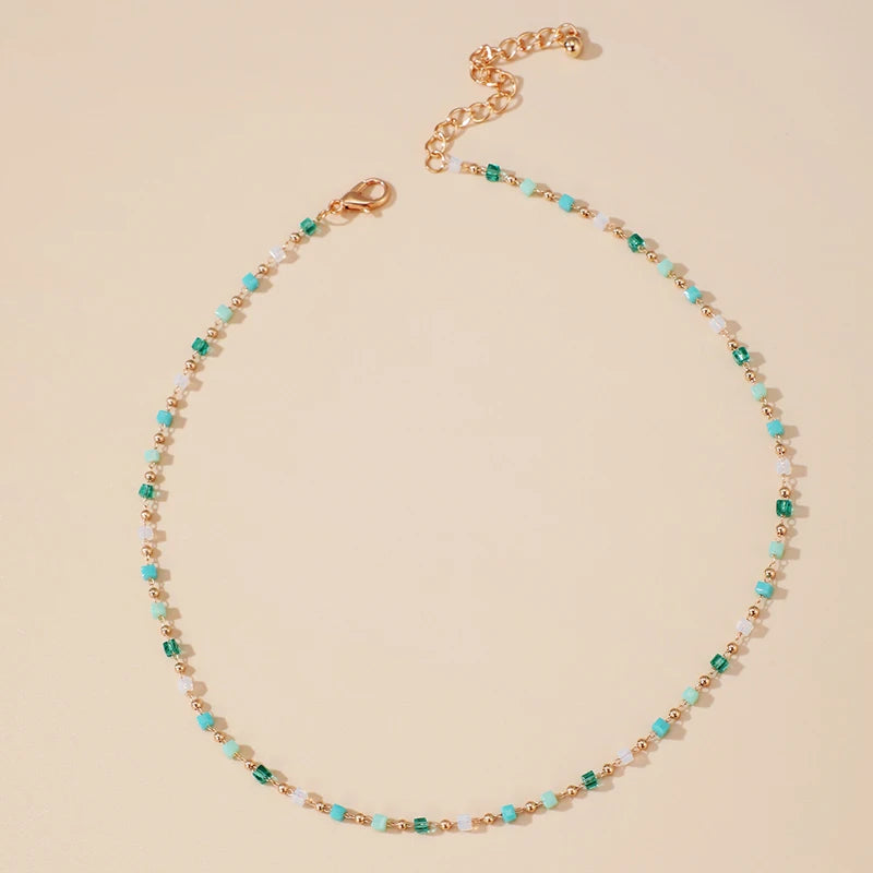 Bohemian Colorful Beaded Necklace Set | Fashion Jewelry Choker | Women