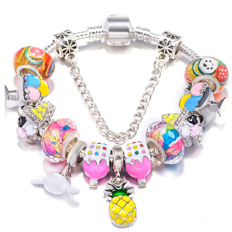 Blue Ocean Turtle Charm Bracelet | Starfish Dolphin Beads | Women Kids | USA