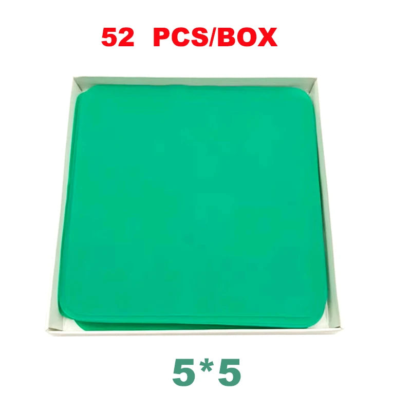 36/52 PCS/Box Dental Rubber Dam Sheet Natural Latex Rubber Barrier Dams 5*5" 6*6" for Kids Adults Teeth Whitening Materials