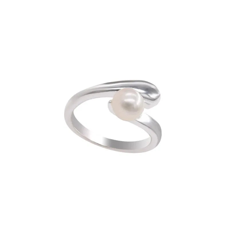 Sterling Silver Flower Bow Ring - Love Combination Adjustable Design