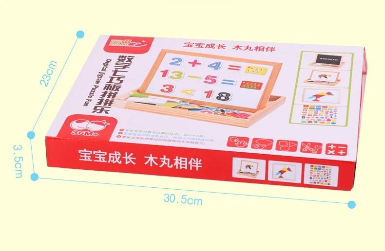 Wooden Magnetic Drawing Board | Animal Puzzle Learning Toy | Kids | USA Australia