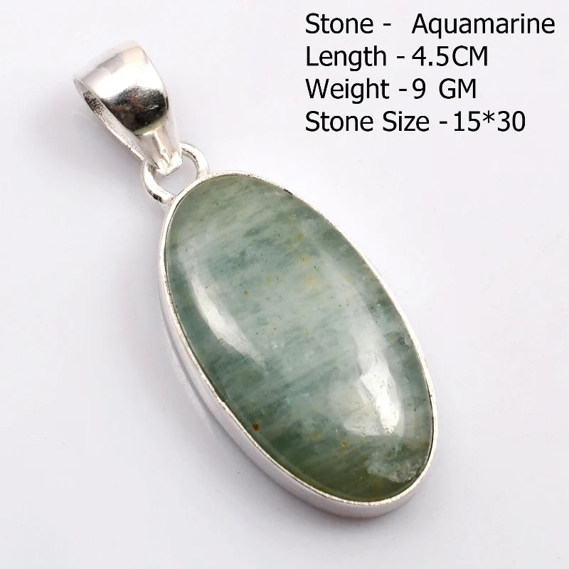 Genuine Aqumarine Pendant Women Jewelry gift