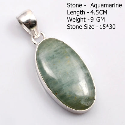 Genuine Aqumarine Pendant Women Jewelry gift