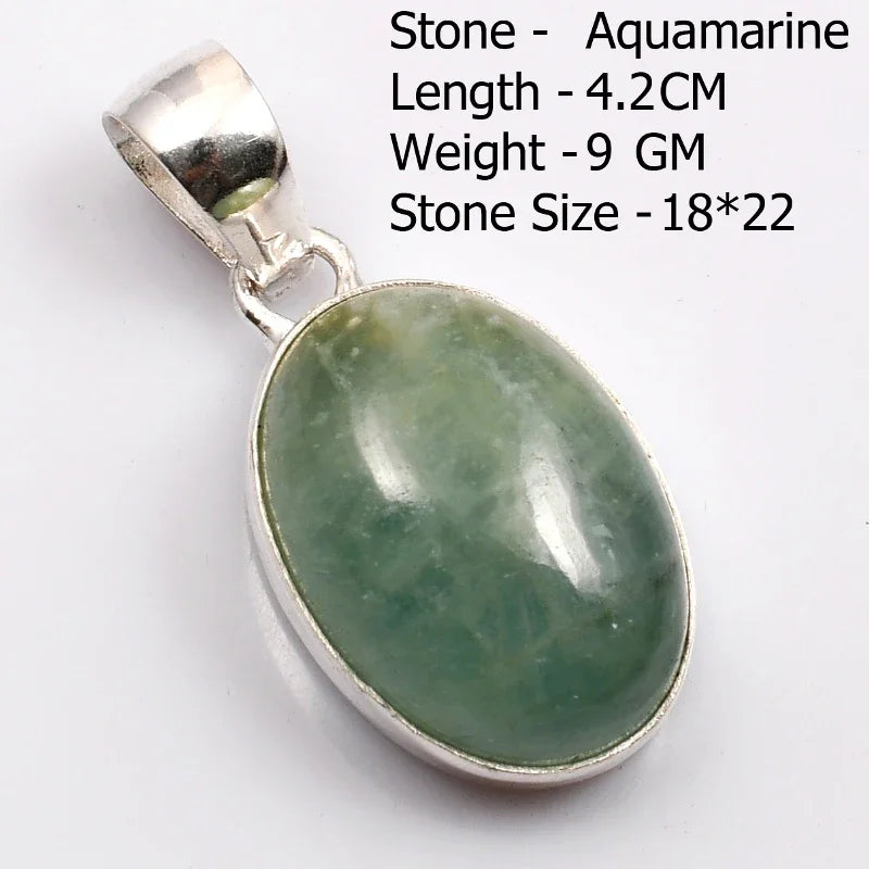 Genuine Aqumarine Pendant Women Jewelry gift