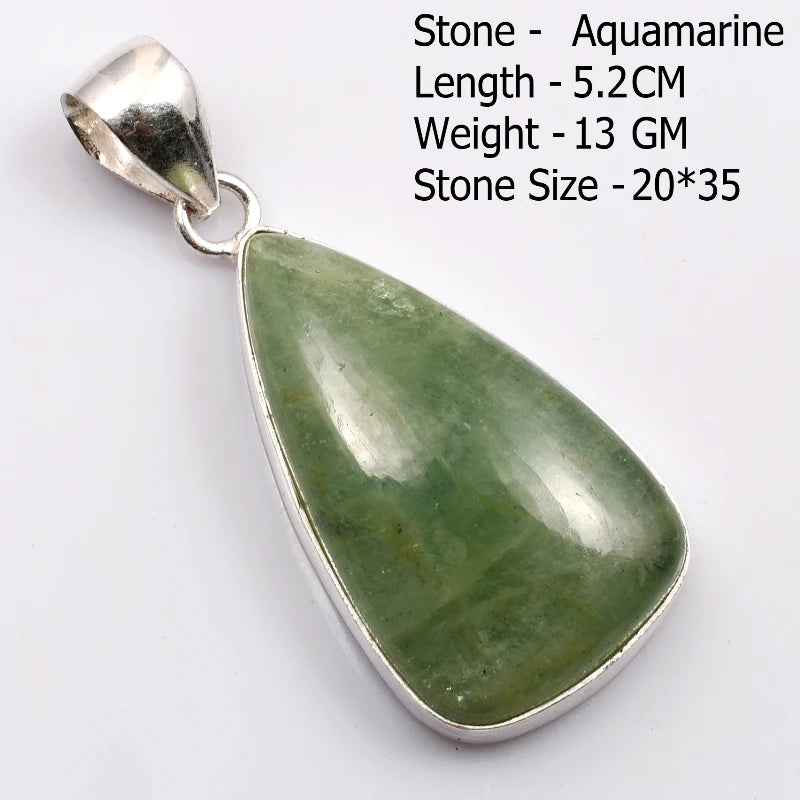 Genuine Aqumarine Pendant Women Jewelry gift
