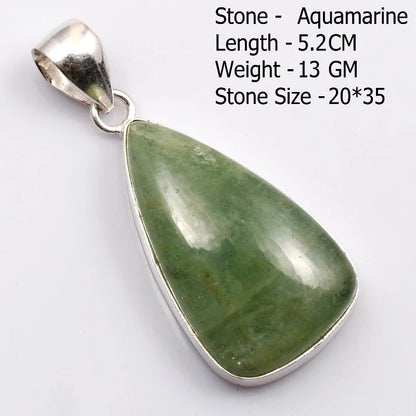 Genuine Aqumarine Pendant Women Jewelry gift