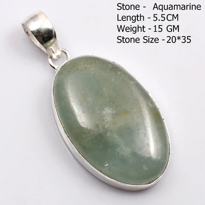 Genuine Aqumarine Pendant Women Jewelry gift