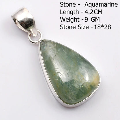Genuine Aqumarine Pendant Women Jewelry gift