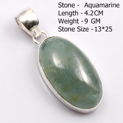 Genuine Aqumarine Pendant Women Jewelry gift