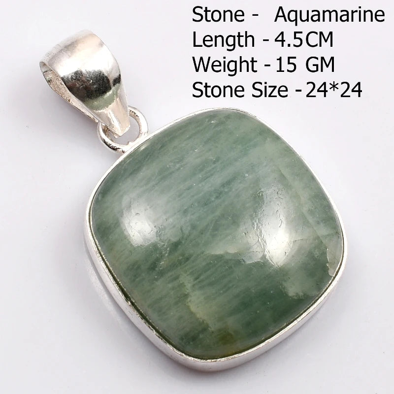 Genuine Aqumarine Pendant Women Jewelry gift