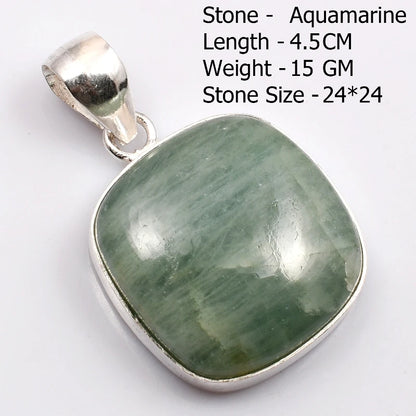 Genuine Aqumarine Pendant Women Jewelry gift