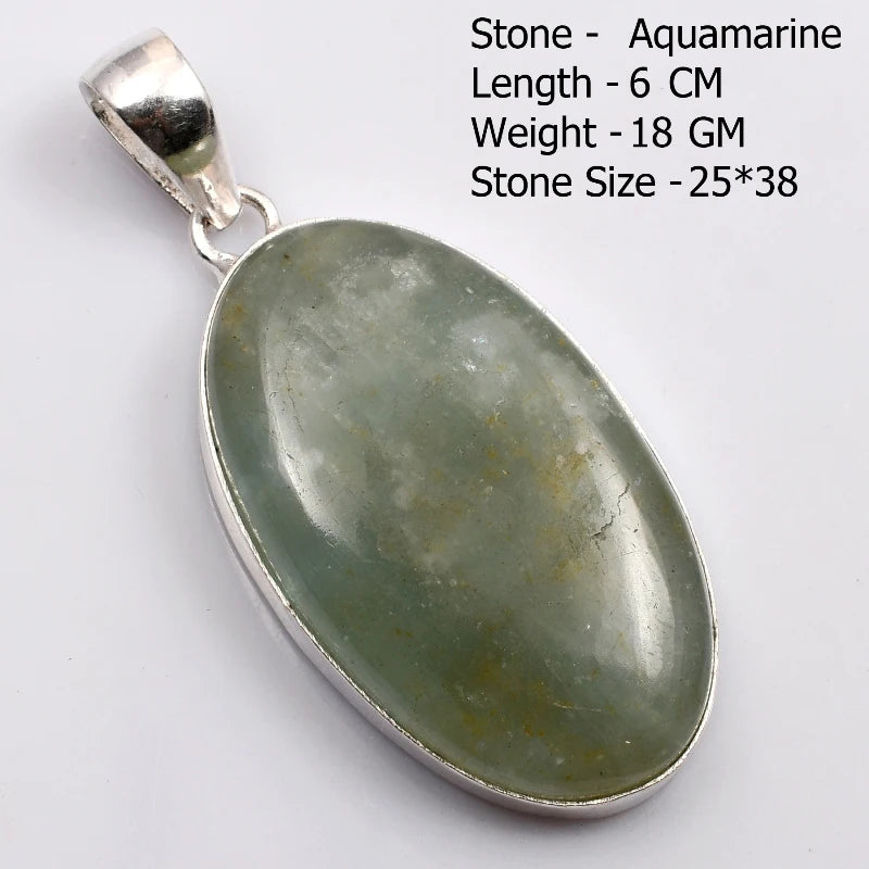 Genuine Aqumarine Pendant Women Jewelry gift
