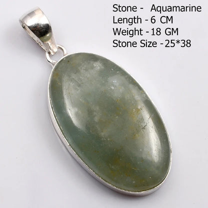 Genuine Aqumarine Pendant Women Jewelry gift