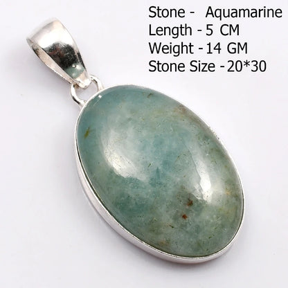Genuine Aqumarine Pendant Women Jewelry gift
