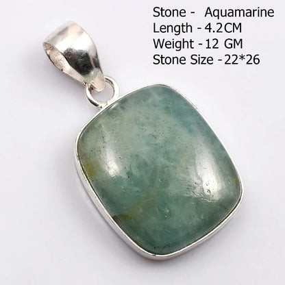 Genuine Aqumarine Pendant Women Jewelry gift