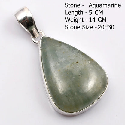 Genuine Aqumarine Pendant Women Jewelry gift