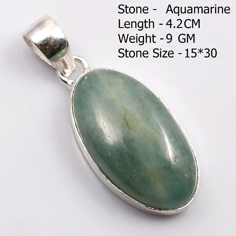 Genuine Aqumarine Pendant Women Jewelry gift