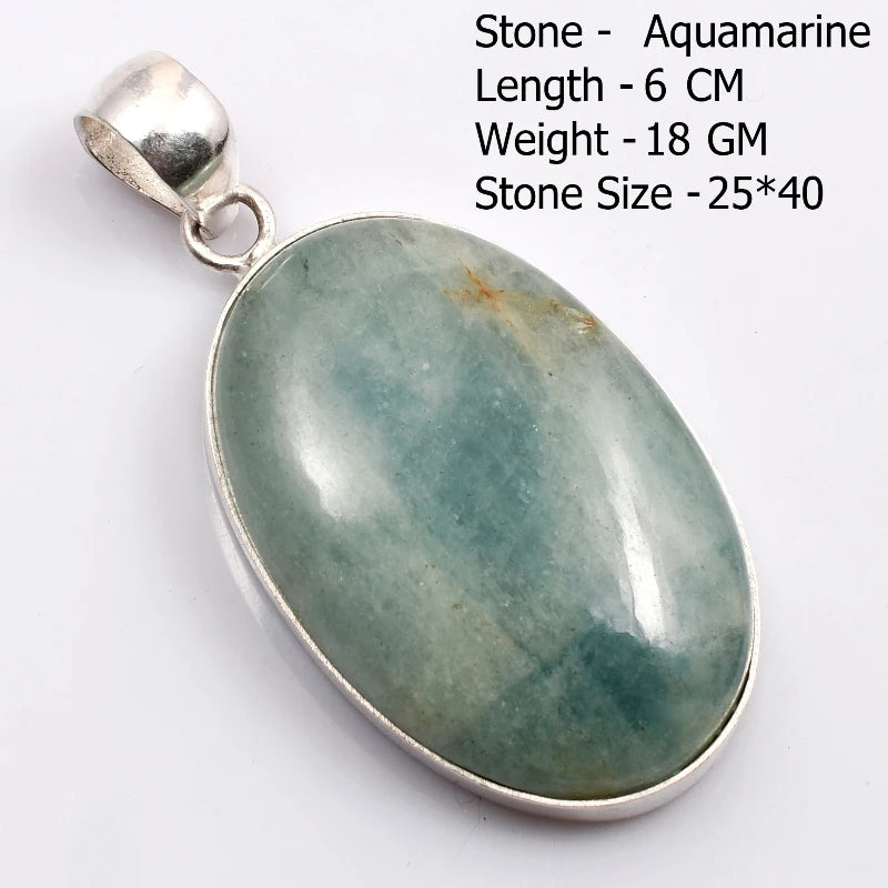 Genuine Aqumarine Pendant Women Jewelry gift