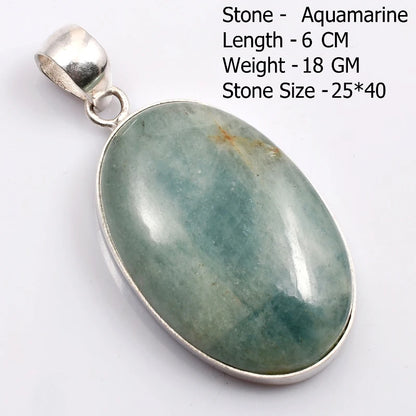 Genuine Aqumarine Pendant Women Jewelry gift