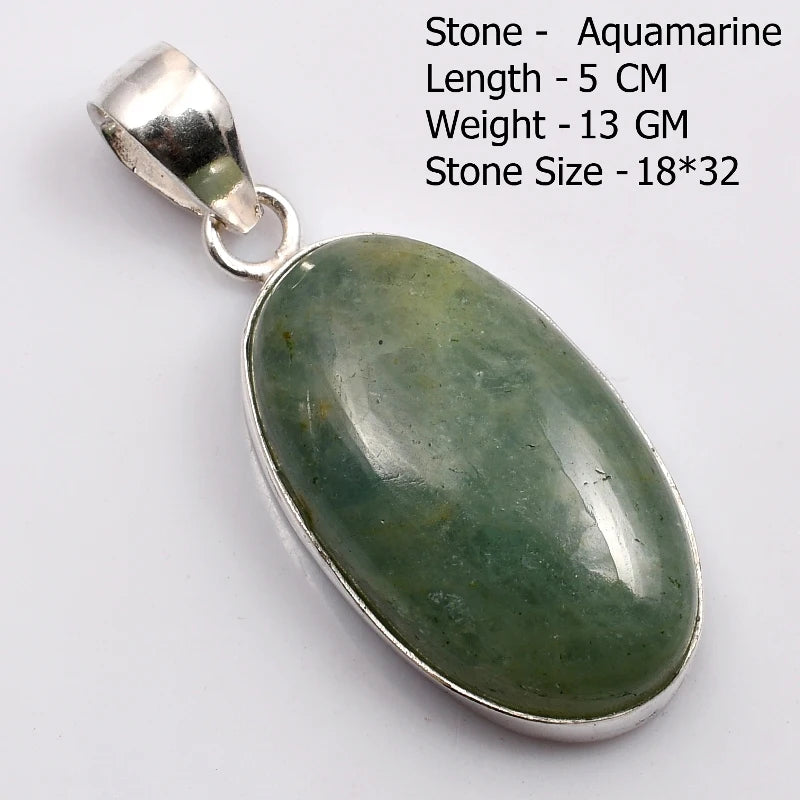 Genuine Aqumarine Pendant Women Jewelry gift