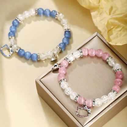 Magnetic Cat Couple Bracelets | BFF Heart Matching Set | 2 Pieces | USA Australia