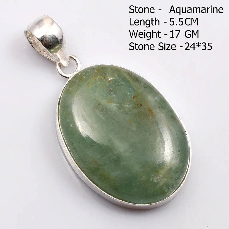 Genuine Aqumarine Pendant Women Jewelry gift