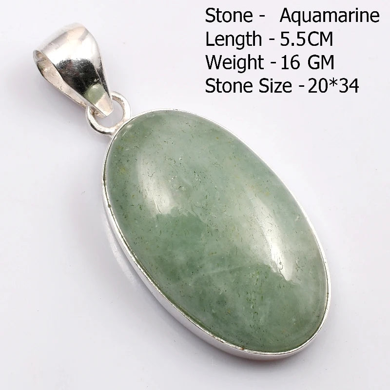Genuine Aqumarine Pendant Women Jewelry gift