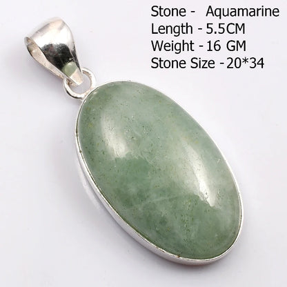 Genuine Aqumarine Pendant Women Jewelry gift