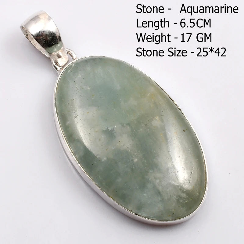 Genuine Aqumarine Pendant Women Jewelry gift