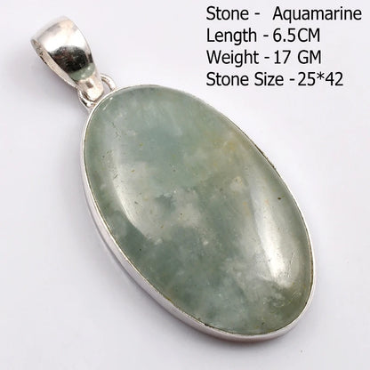 Genuine Aqumarine Pendant Women Jewelry gift