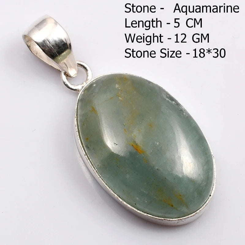 Genuine Aqumarine Pendant Women Jewelry gift