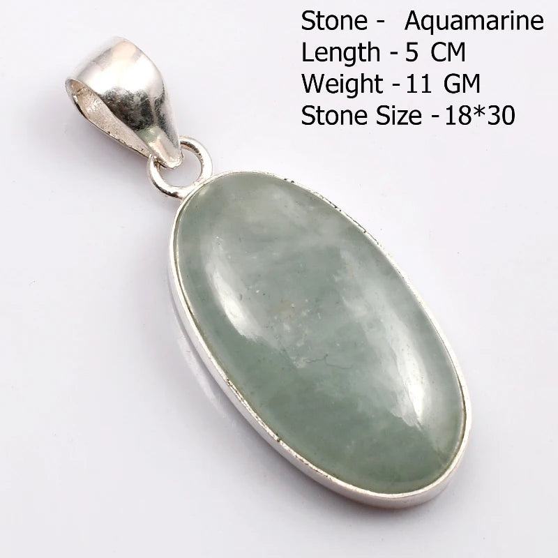 Genuine Aqumarine Pendant Women Jewelry gift