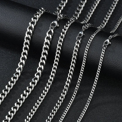 Punk Cuban Chain Necklace | Stainless Steel Curb Link Choker | Women Men | USA