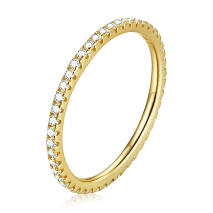 CZ Eternity Ring - White Gold Plated Sterling Silver Band
