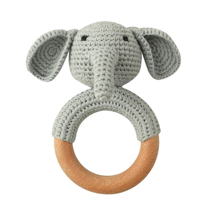 Wooden Giraffe Teether | Crochet Rattle Baby Mobile Toy | USA Australia