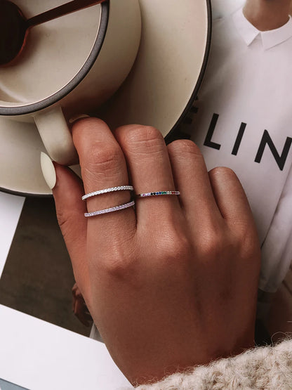 CZ Eternity Ring - White Gold Plated Sterling Silver Band