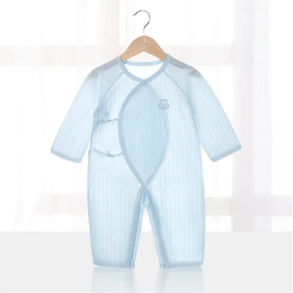 Baby Thin Summer Jumpsuit Clothes Short Sleeve Romper Boy Newborn Solid Girl Sleep Gown Infant Organic Cotton Rompers