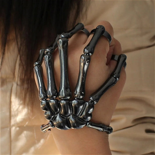 Skeleton Hand Bracelet | Gothic Punk Skull Adjustable Bangle | USA Australia