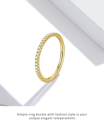 CZ Eternity Ring - White Gold Plated Sterling Silver Band