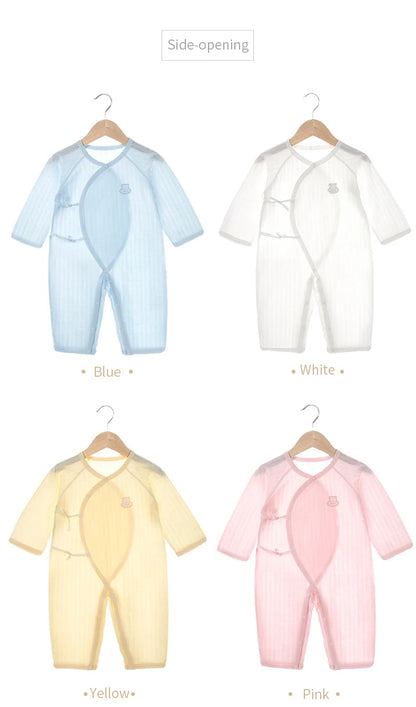 Baby Thin Summer Jumpsuit Clothes Short Sleeve Romper Boy Newborn Solid Girl Sleep Gown Infant Organic Cotton Rompers
