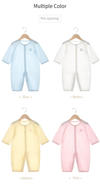 Baby Thin Summer Jumpsuit Clothes Short Sleeve Romper Boy Newborn Solid Girl Sleep Gown Infant Organic Cotton Rompers
