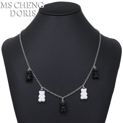 Handmade Cute Resin Gummy Bear Necklace | 33 Styles Colors | Women Girl