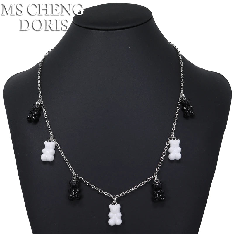 Handmade Cute Resin Gummy Bear Necklace | 33 Styles Colors | Women Girl