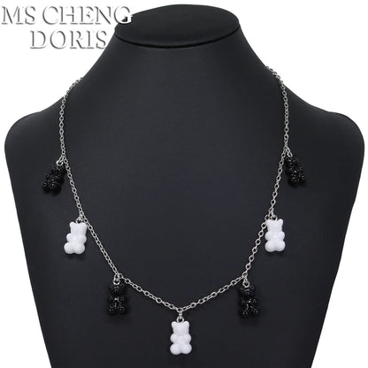 Handmade Cute Resin Gummy Bear Necklace | 33 Styles Colors | Women Girl
