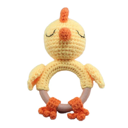Wooden Giraffe Teether | Crochet Rattle Baby Mobile Toy | USA Australia
