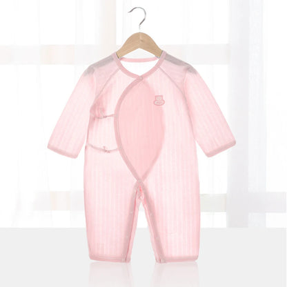 Baby Thin Summer Jumpsuit Clothes Short Sleeve Romper Boy Newborn Solid Girl Sleep Gown Infant Organic Cotton Rompers
