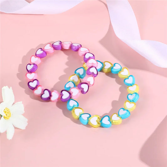 Cute Heart Star Charm Bracelet for Girls | Friendship Beaded Jewelry | USA