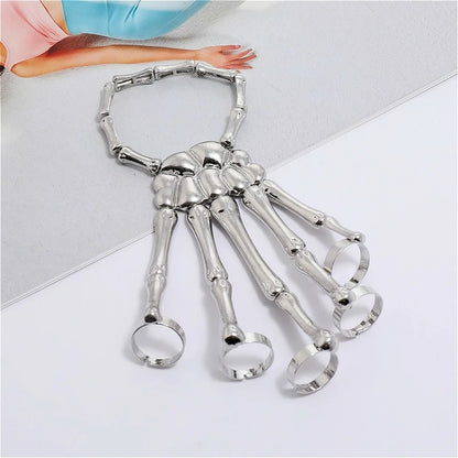 Skeleton Hand Bracelet | Gothic Punk Skull Adjustable Bangle | USA Australia