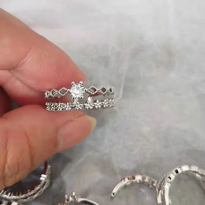 Sterling Silver Flower Lace Ring | CZ Adjustable Korean Fashion | Women | USA